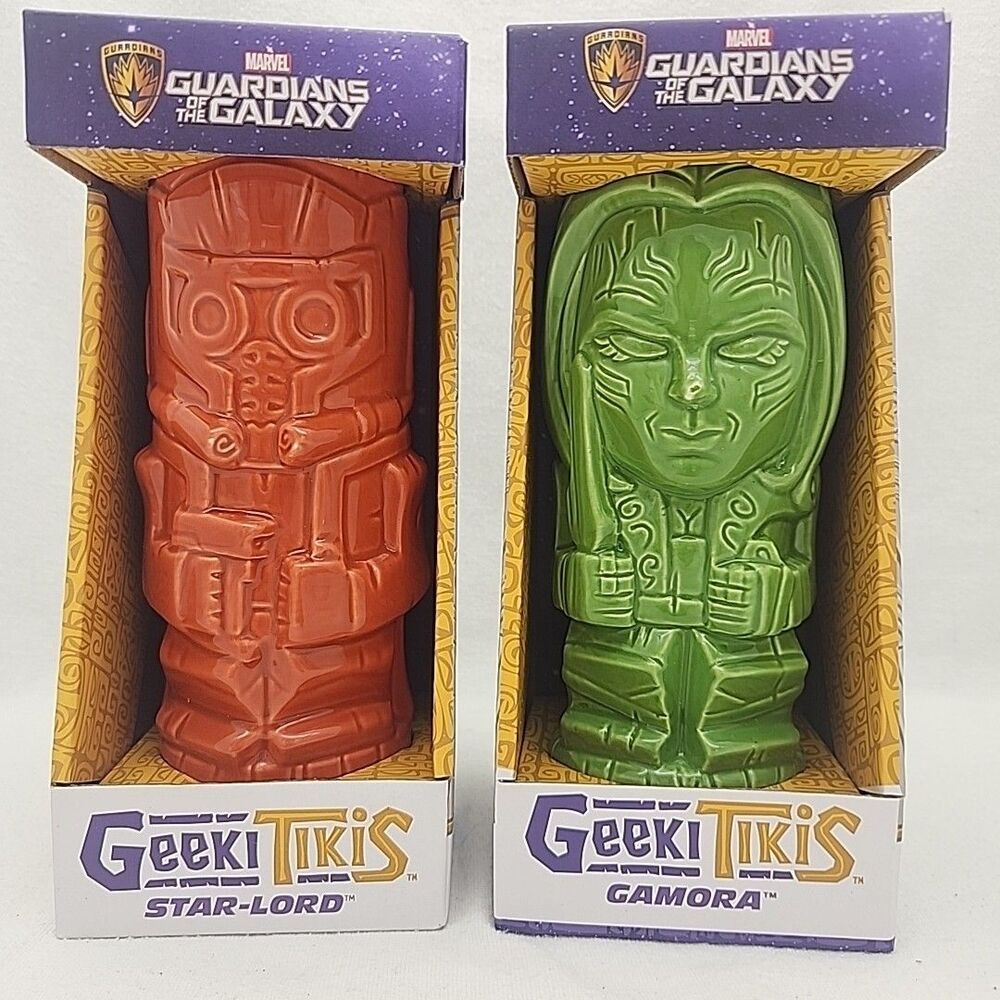 Mugs Geeki Tikis Tiki Guardians of the Galaxy Star-Lord & Gamora Ceramic 14 Oz